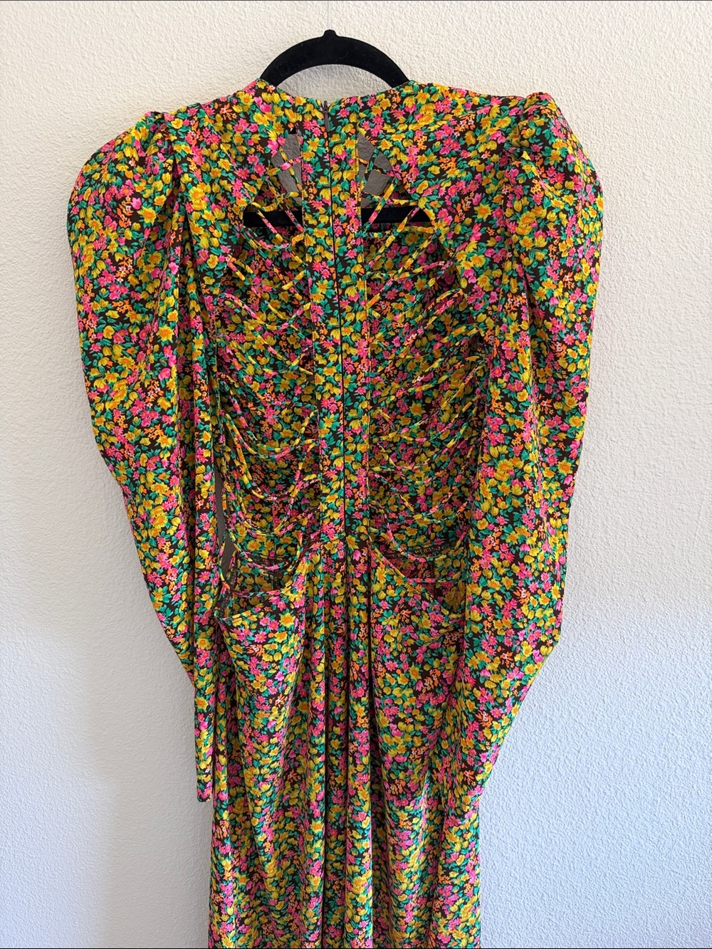 Floral Long Sleeve Maxi Dress in Multi-Color - Picture 3 of 4
